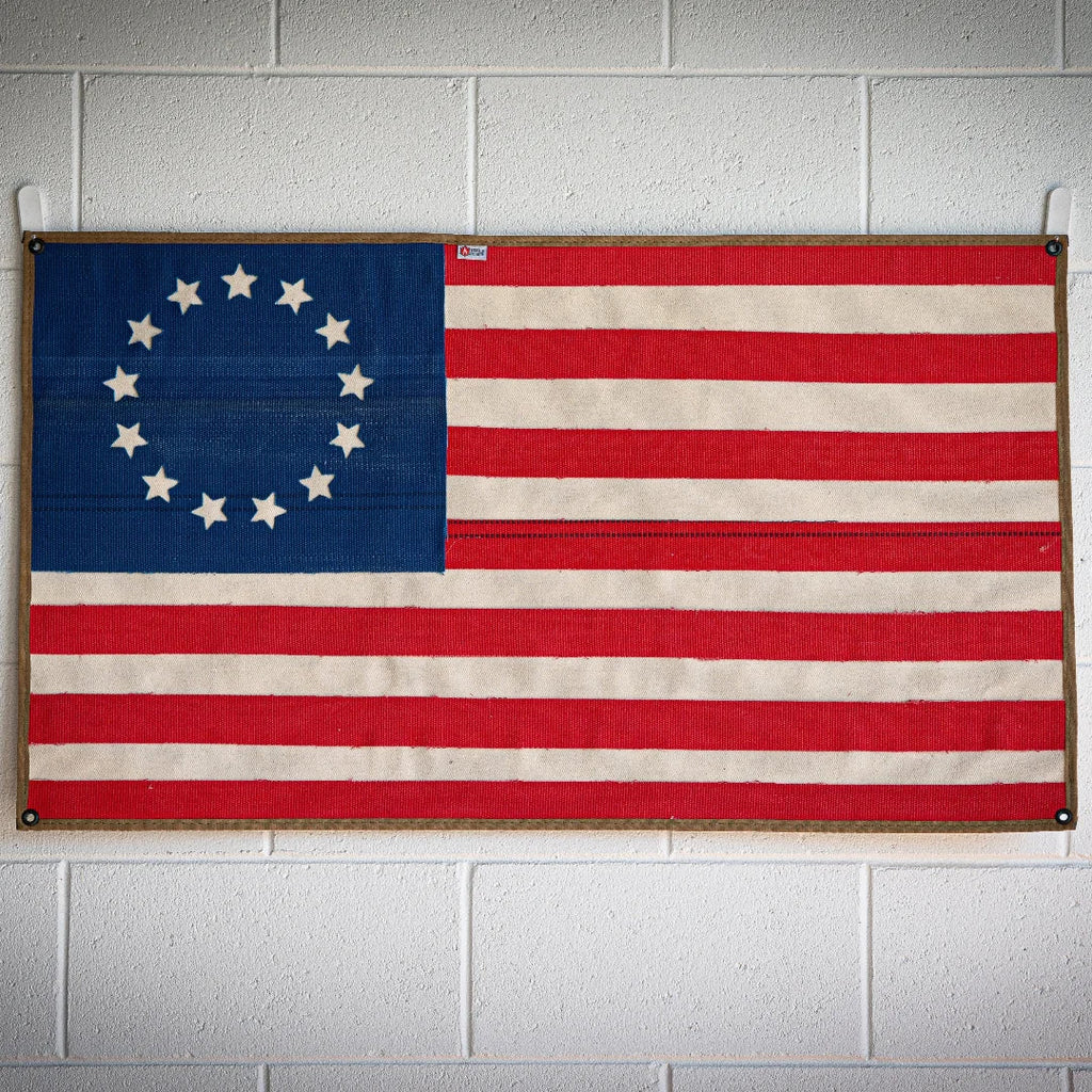 Recycled Firefight American Flag - Fire Hose - Betsy Ross