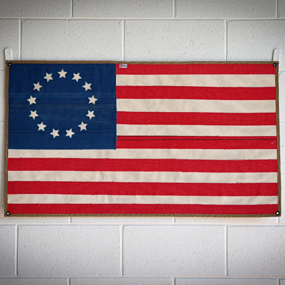 Recycled Firefight American Flag - Fire Hose - Betsy Ross