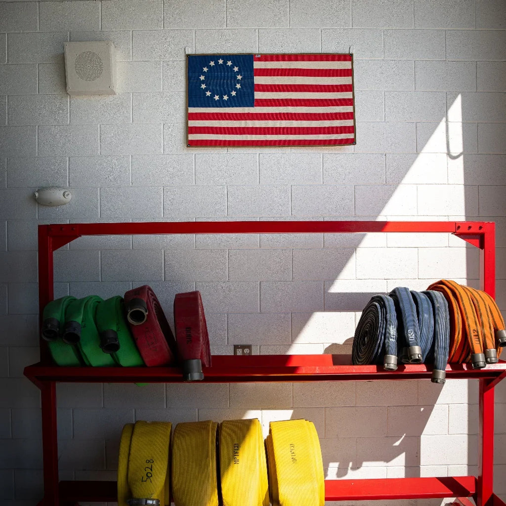Recycled Firefight American Flag - Fire Hose - Betsy Ross