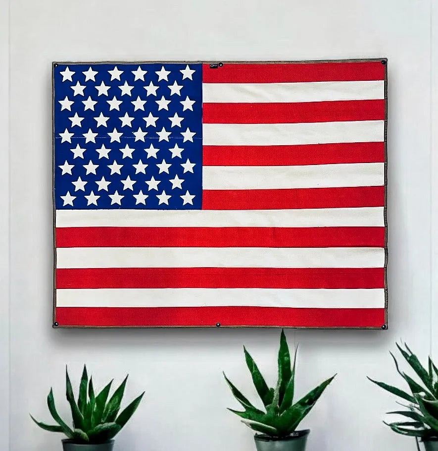 Recycled Firefighter American Flag - Fire Hose - Extra Large