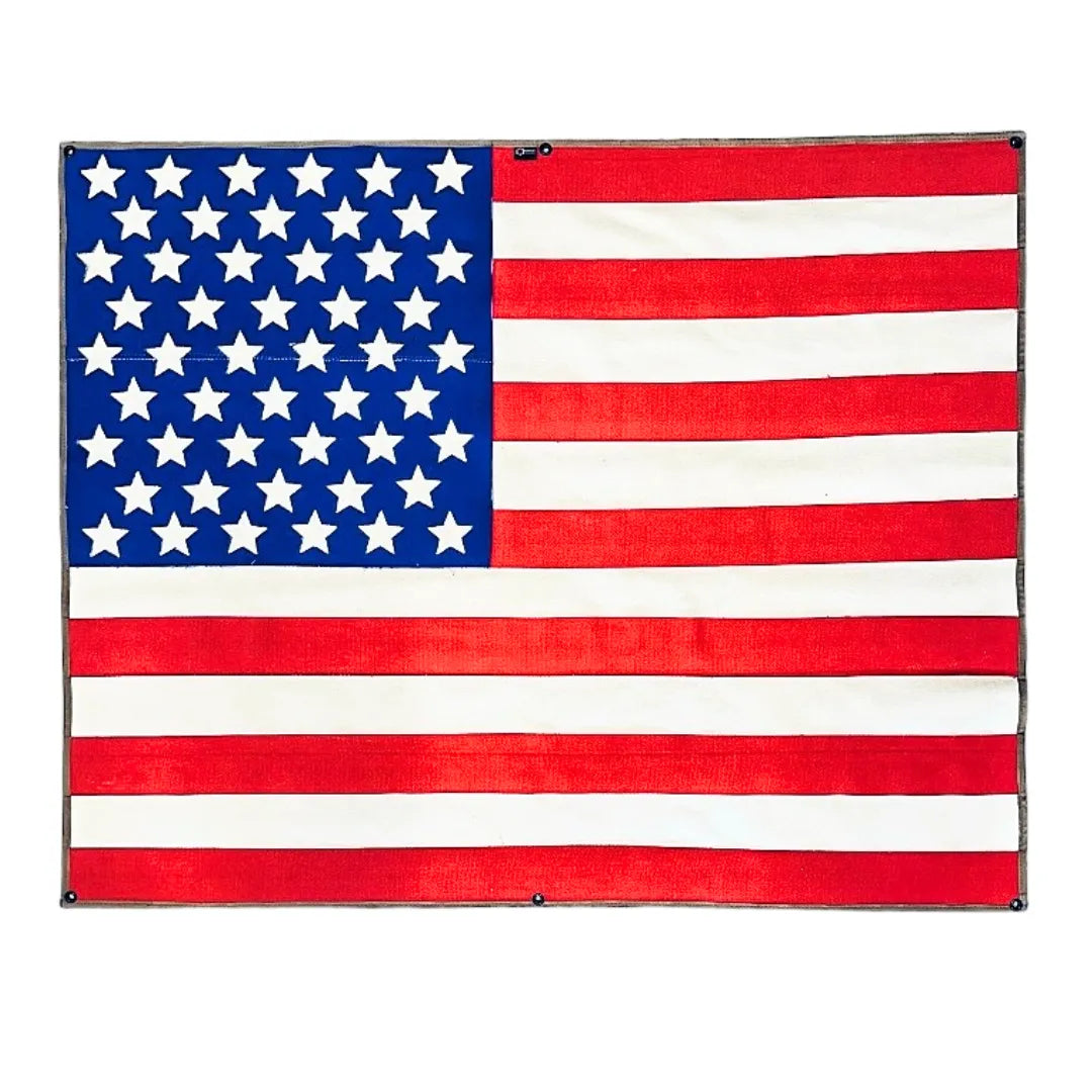 Recycled Firefighter American Flag - Fire Hose - Extra Large