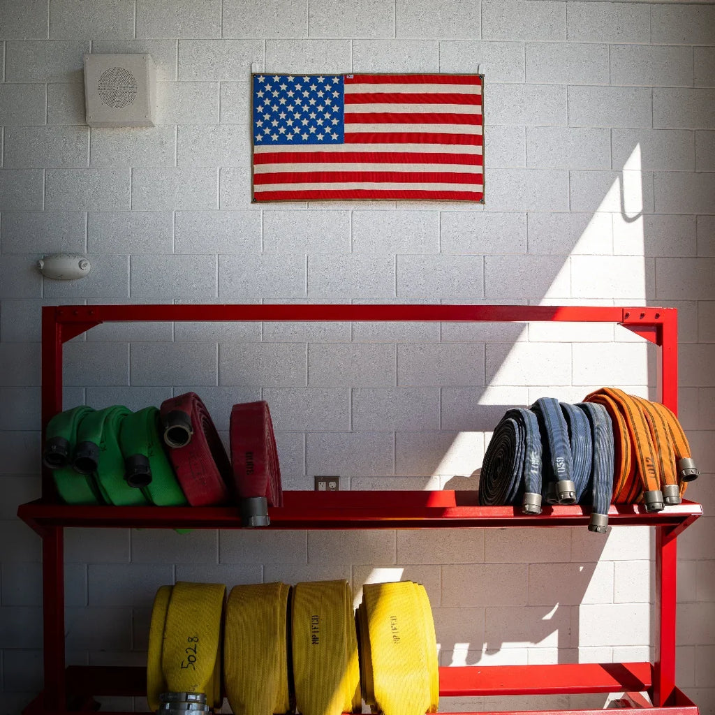 Recycled Firefighter American Flag - Fire Hose