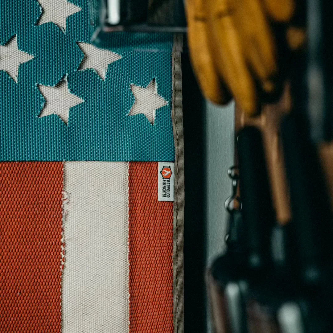 Recycled Firefighter American Flag - Fire Hose