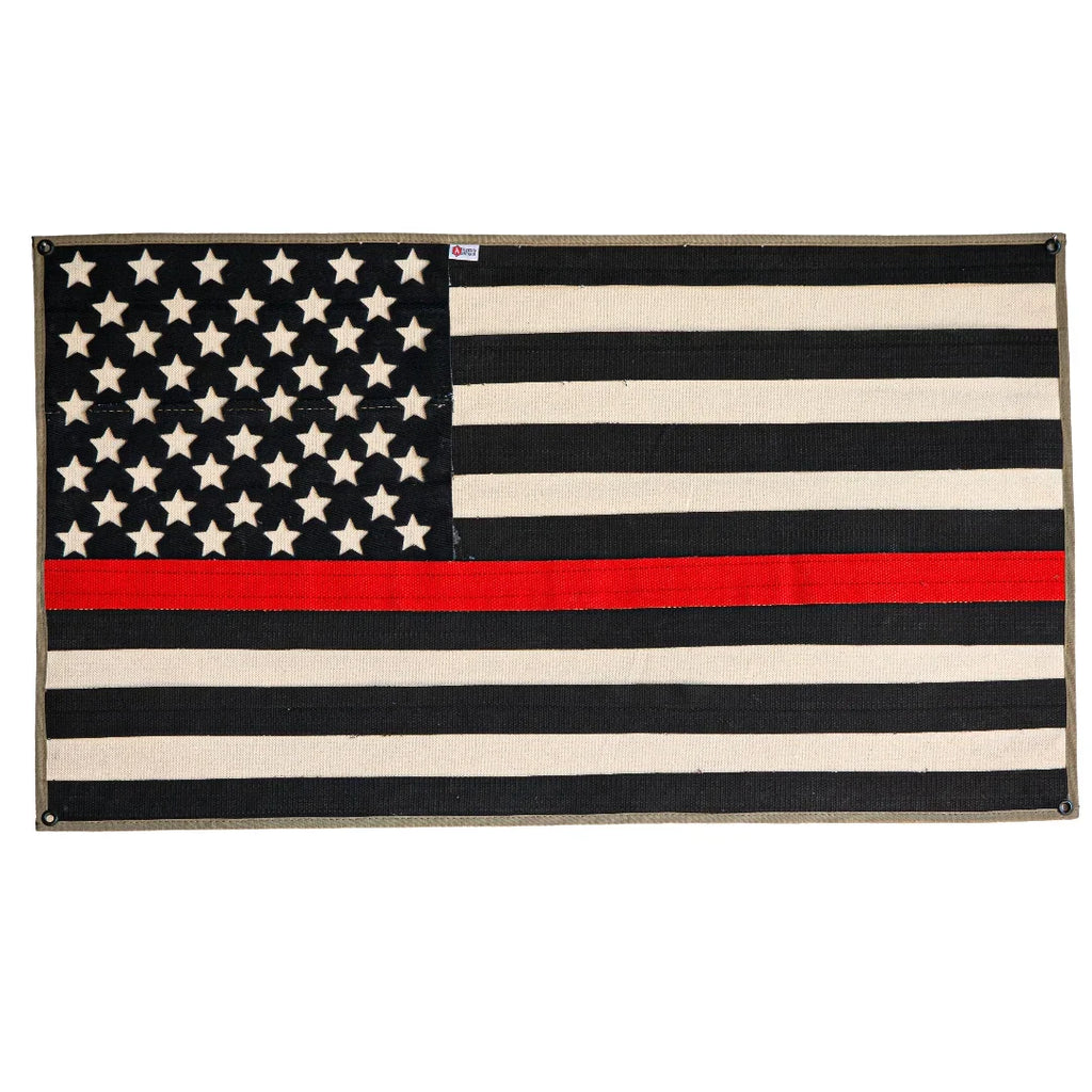 Recycled Firefighter American Flag - Fire Hose - Thin Red Line
