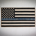 Recycled Firefighter American Flag - Fire Hose - Thin Blue Line