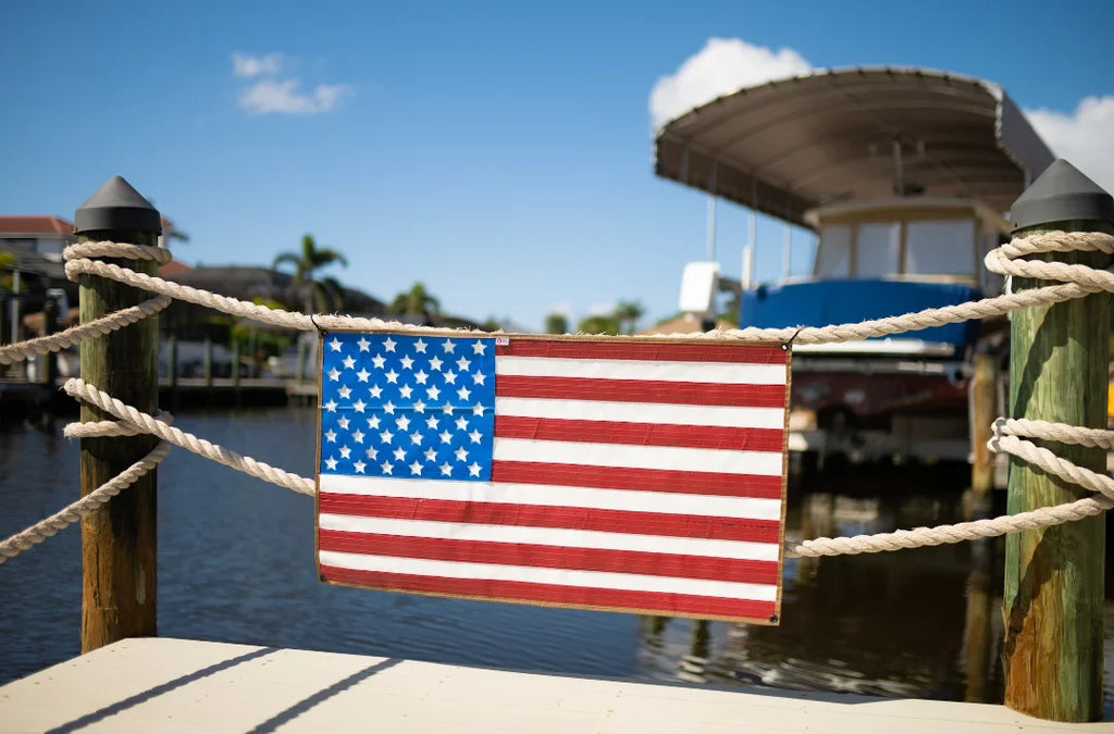 Recycled Firefighter American Flag - Rubber Fire Hose - Waterproof