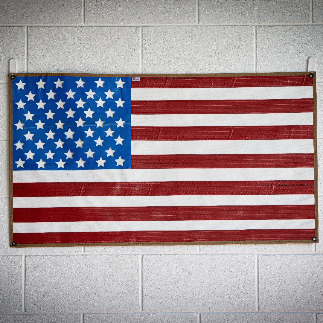 Recycled Firefighter American Flag - Rubber Fire Hose - Waterproof