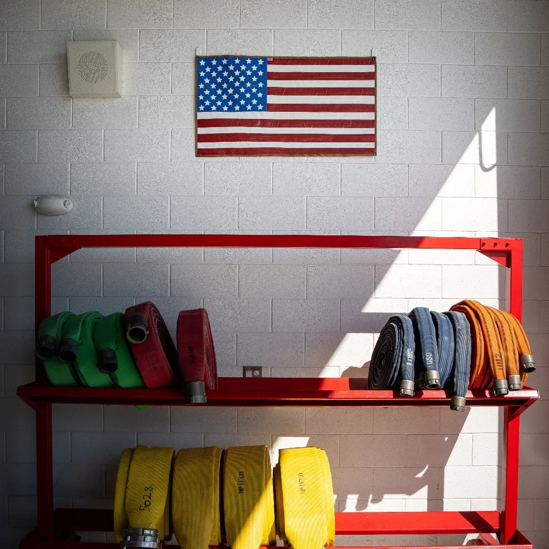 Recycled Firefighter American Flag - Rubber Fire Hose - Waterproof