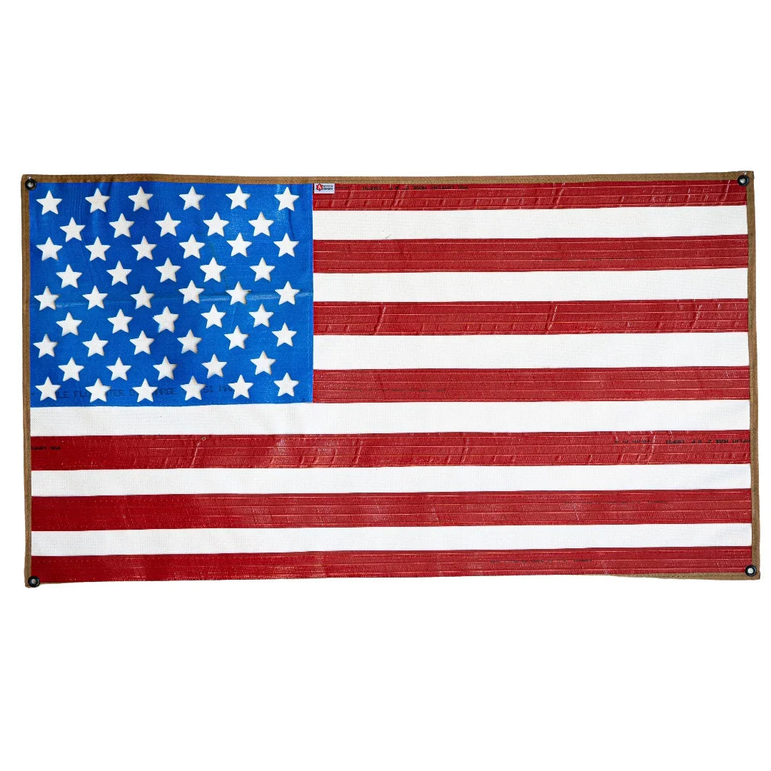 Recycled Firefighter American Flag - Rubber Fire Hose - Waterproof