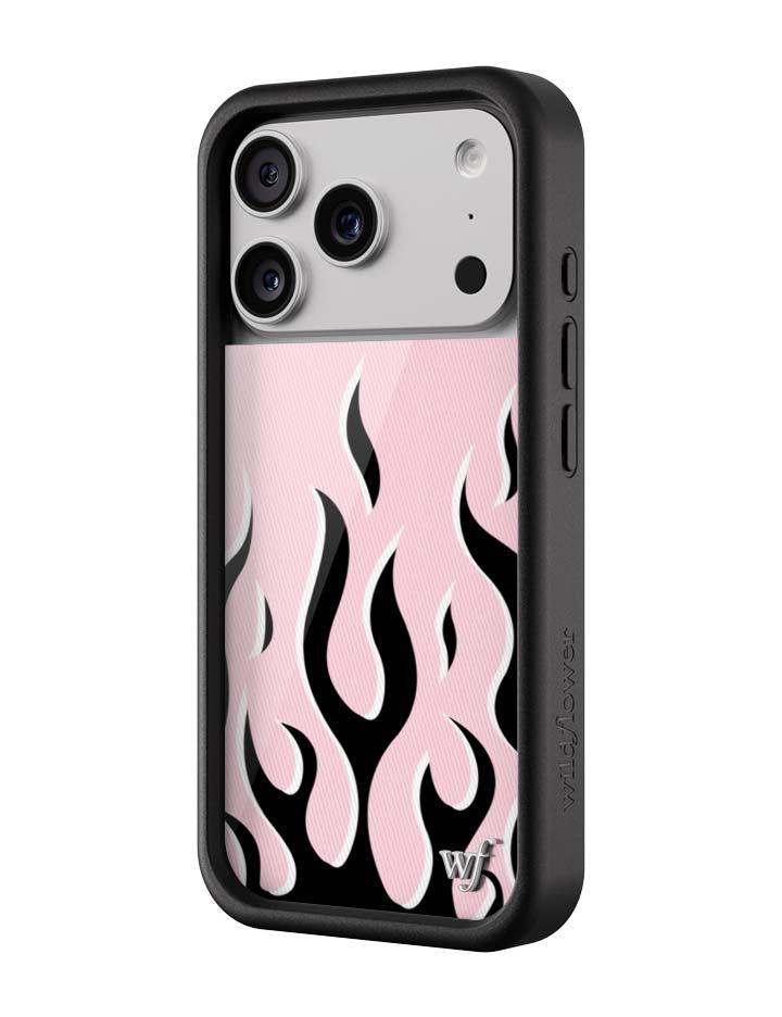 Wildflower Flames | Pink & Black iPhone Case
