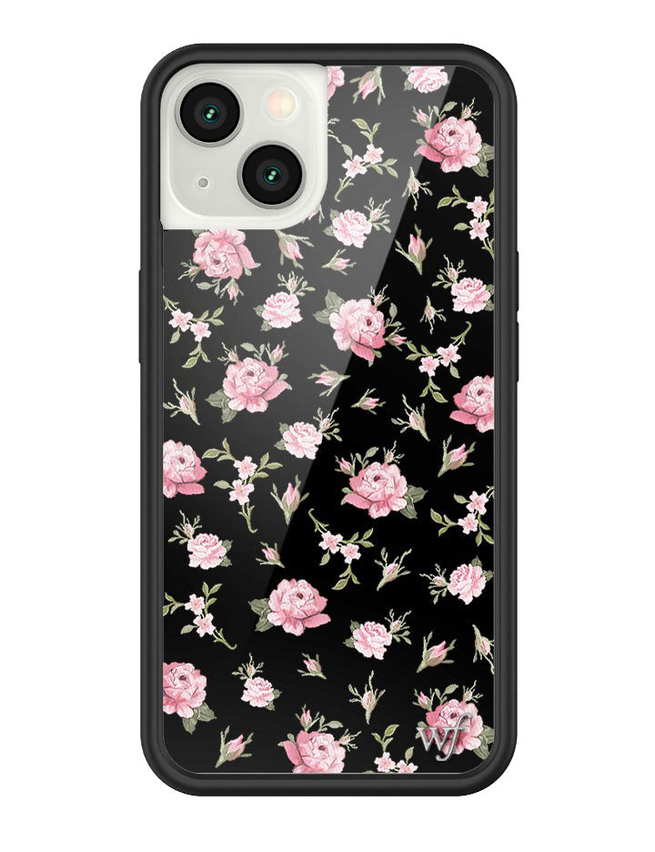 Wildflower Black and Pink Floral iPhone Case
