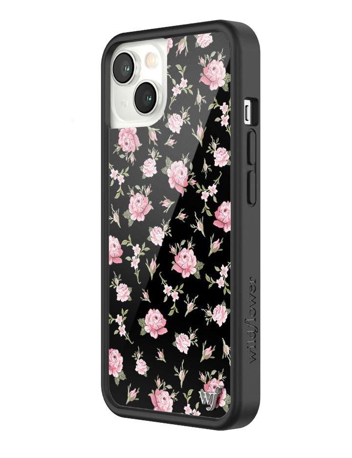 Wildflower Black and Pink Floral iPhone Case