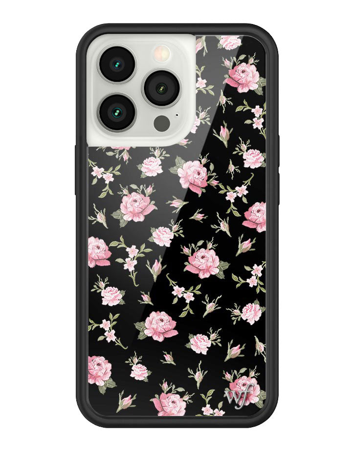 Wildflower Black and Pink Floral iPhone Case