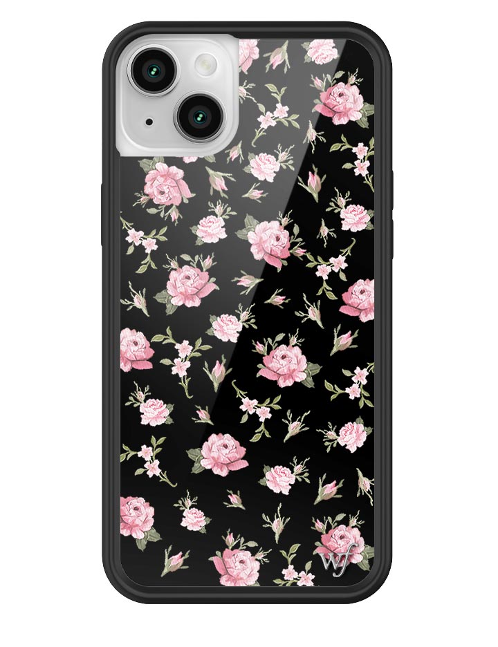 Wildflower Black and Pink Floral iPhone Case