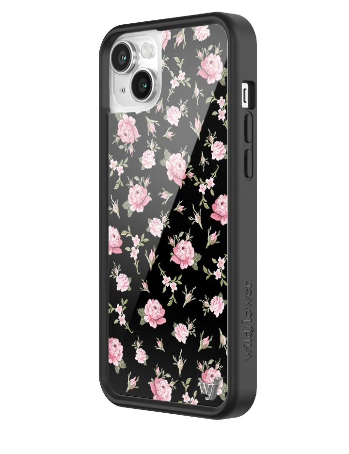 Wildflower Black and Pink Floral iPhone Case