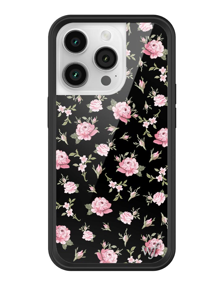 Wildflower Black and Pink Floral iPhone Case