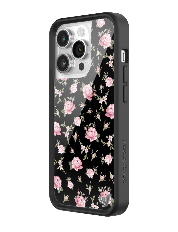 Wildflower Black and Pink Floral iPhone Case