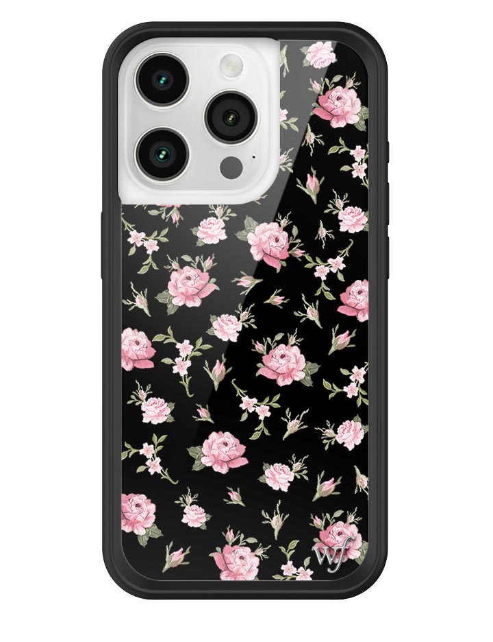 Wildflower Black and Pink Floral iPhone Case