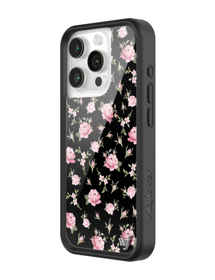 Wildflower Black and Pink Floral iPhone Case