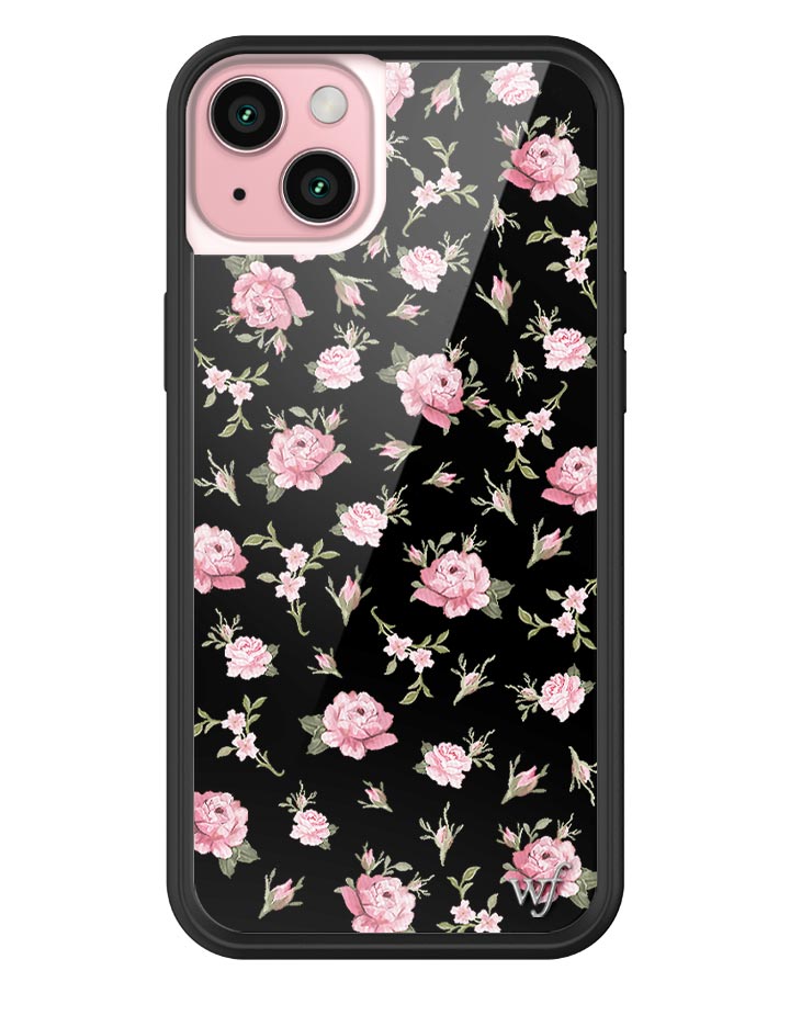 Wildflower Black and Pink Floral iPhone Case