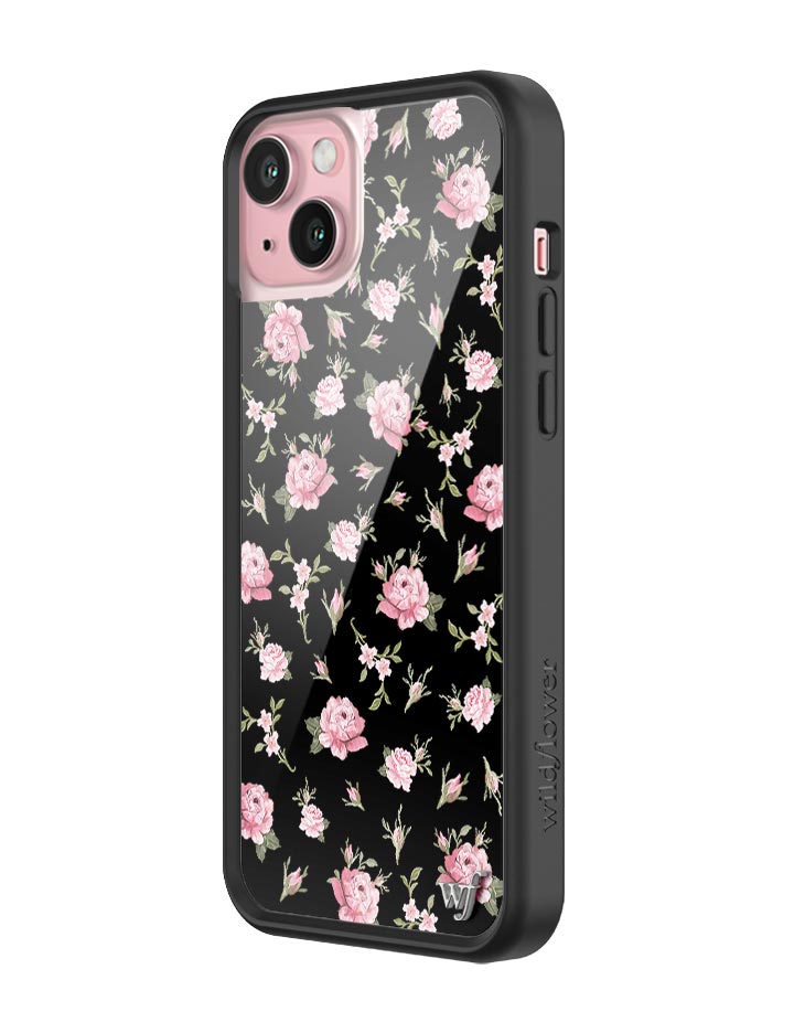 Wildflower Black and Pink Floral iPhone Case