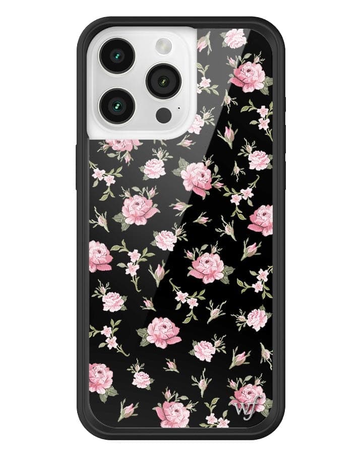Wildflower Black and Pink Floral iPhone Case