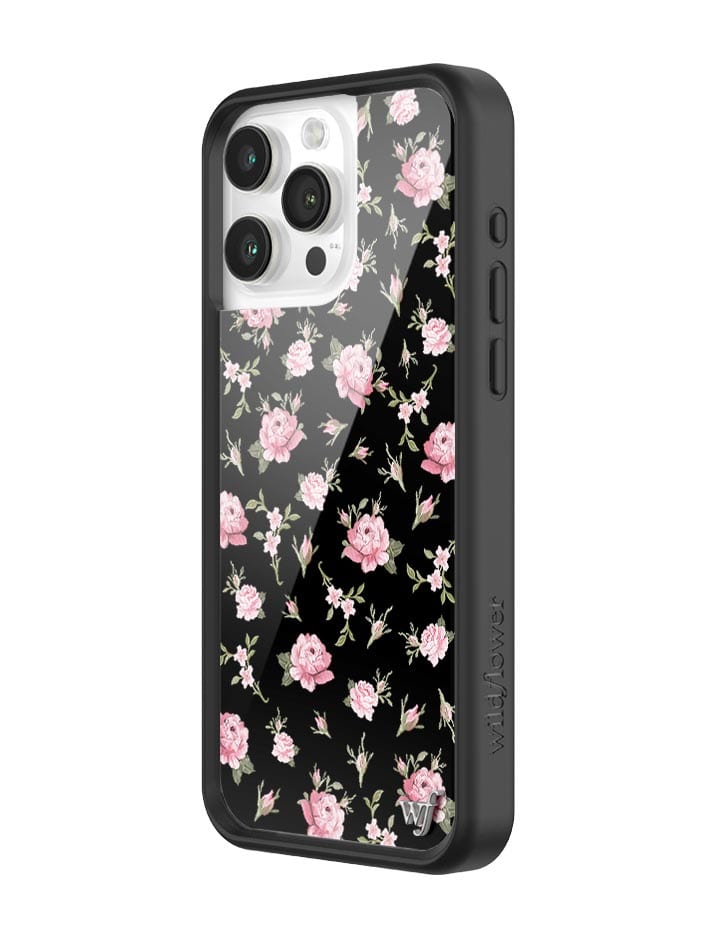 Wildflower Black and Pink Floral iPhone Case