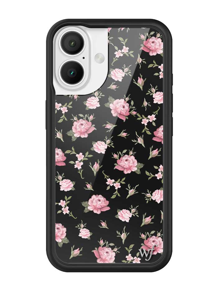 Wildflower Black and Pink Floral iPhone Case