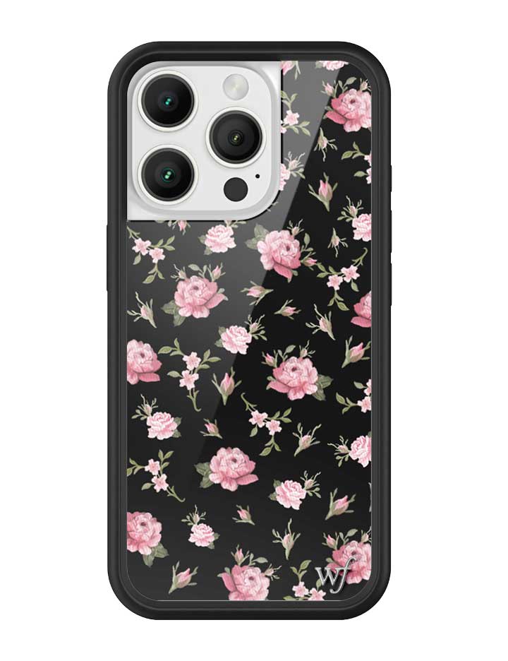 Wildflower Black and Pink Floral iPhone Case