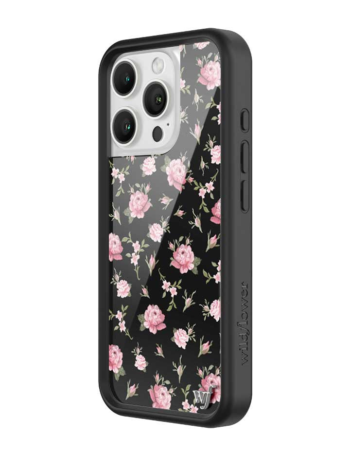 Wildflower Black and Pink Floral iPhone Case