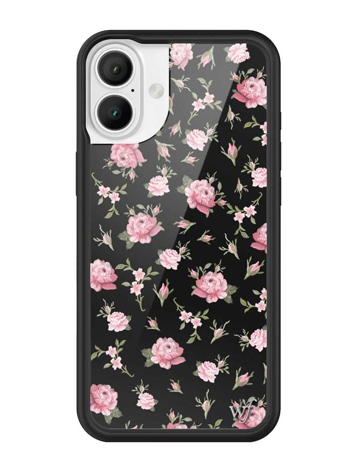 Wildflower Black and Pink Floral iPhone Case