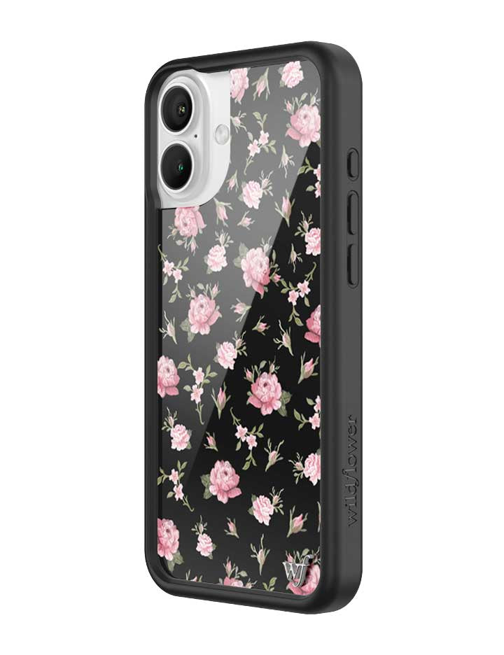 Wildflower Black and Pink Floral iPhone Case