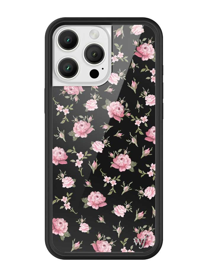 Wildflower Black and Pink Floral iPhone Case