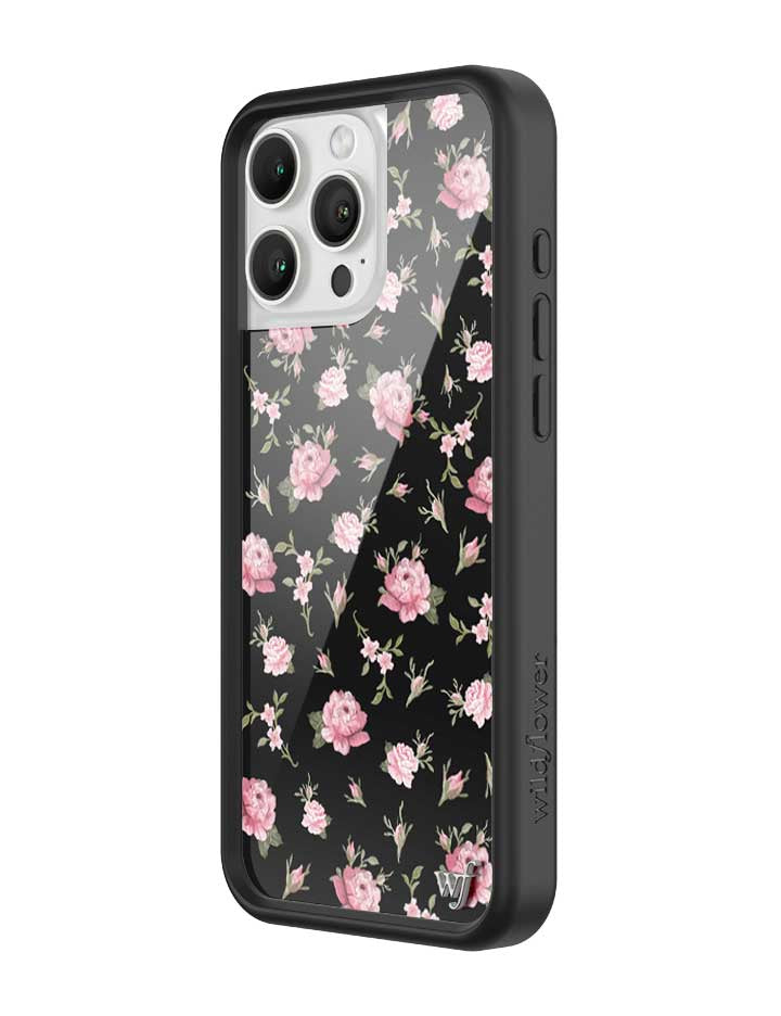 Wildflower Black and Pink Floral iPhone Case