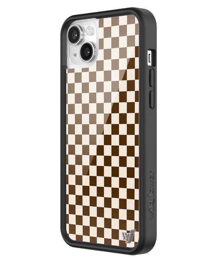 Wildflower Checkers | Brown iPhone Case