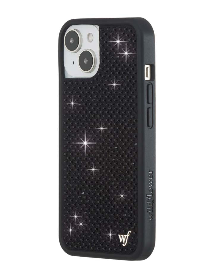 Wildflower Rhinestone iPhone Case | Black