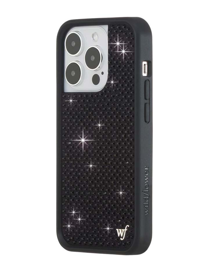 Wildflower Rhinestone iPhone Case | Black