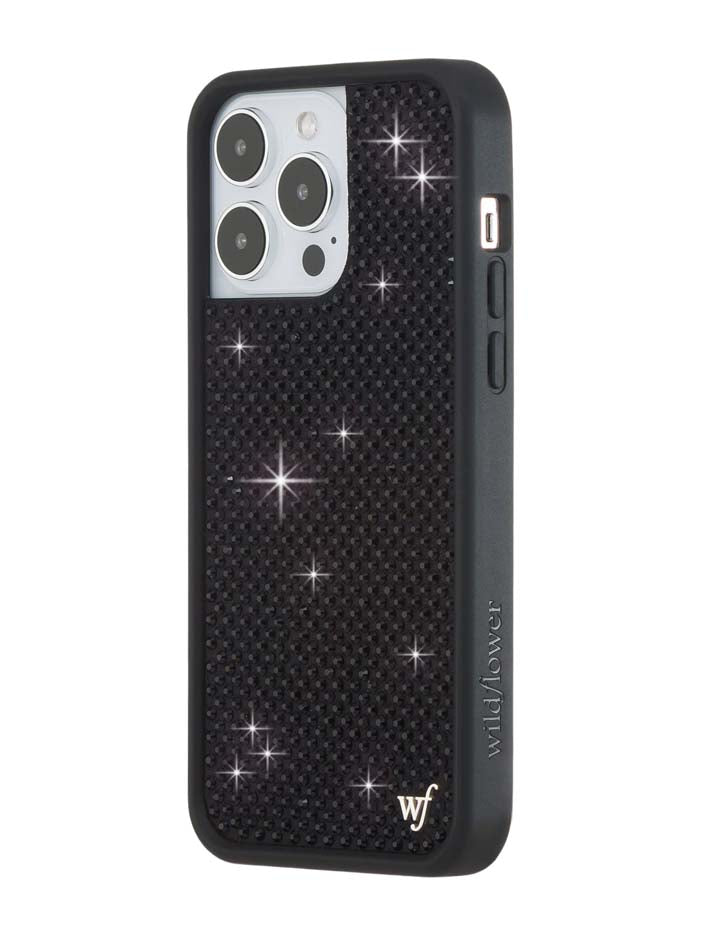 Wildflower Rhinestone iPhone Case | Black