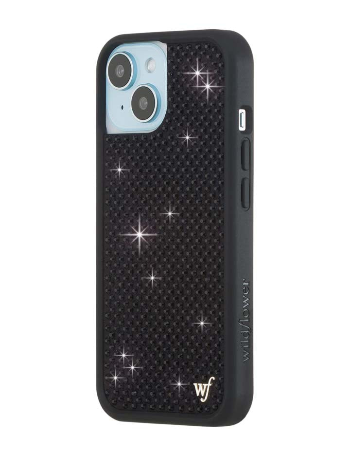 Wildflower Rhinestone iPhone Case | Black