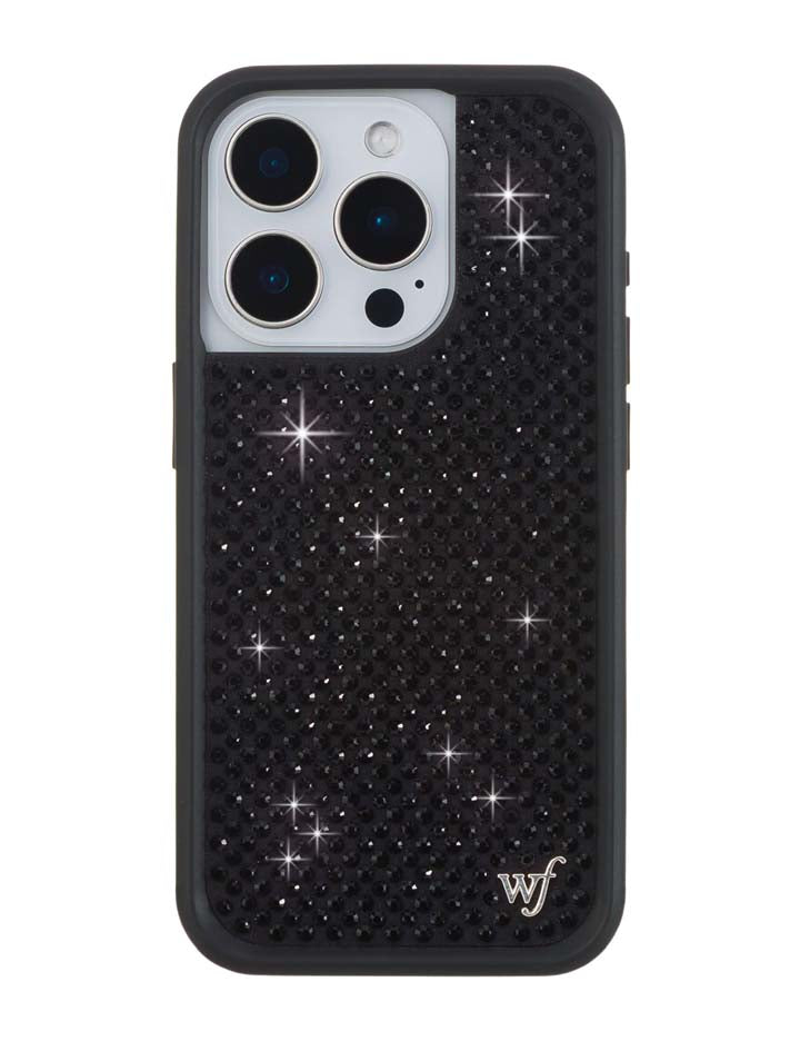 Wildflower Rhinestone iPhone Case | Black