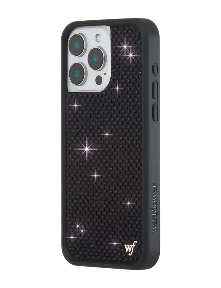 Wildflower Rhinestone iPhone Case | Black