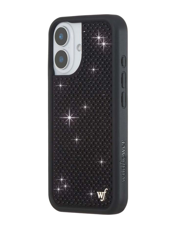 Wildflower Rhinestone iPhone Case | Black