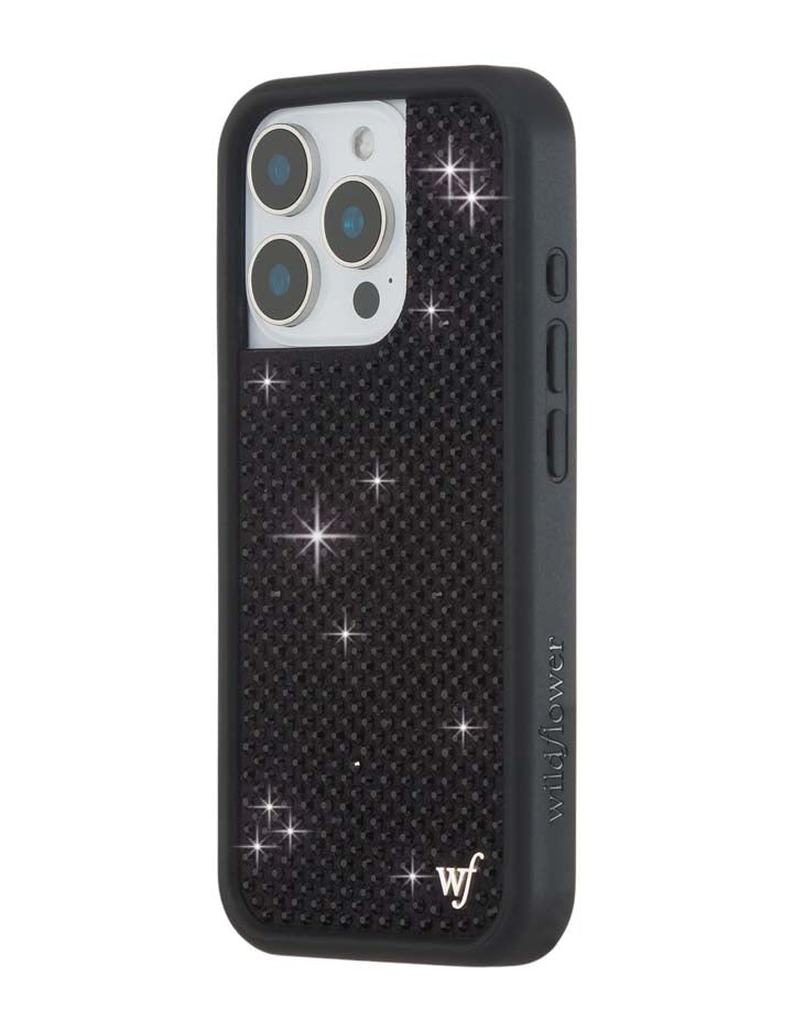 Wildflower Rhinestone iPhone Case | Black