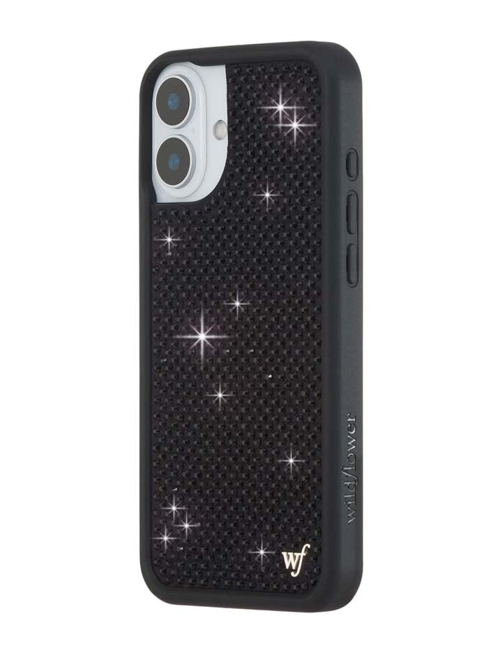 Wildflower Rhinestone iPhone Case | Black