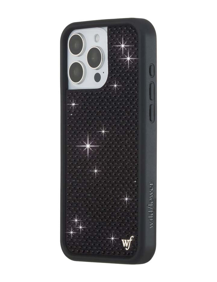 Wildflower Rhinestone iPhone Case | Black
