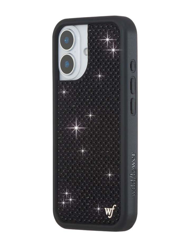 Wildflower Rhinestone iPhone Case | Black