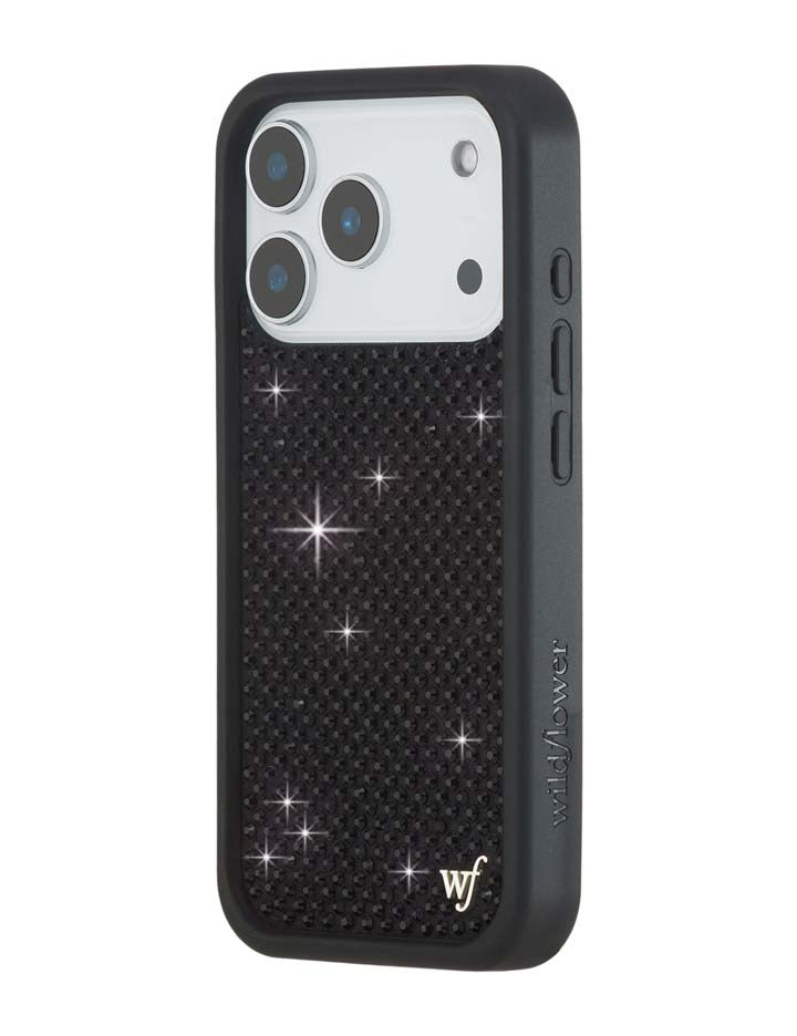 Wildflower Rhinestone iPhone Case | Black