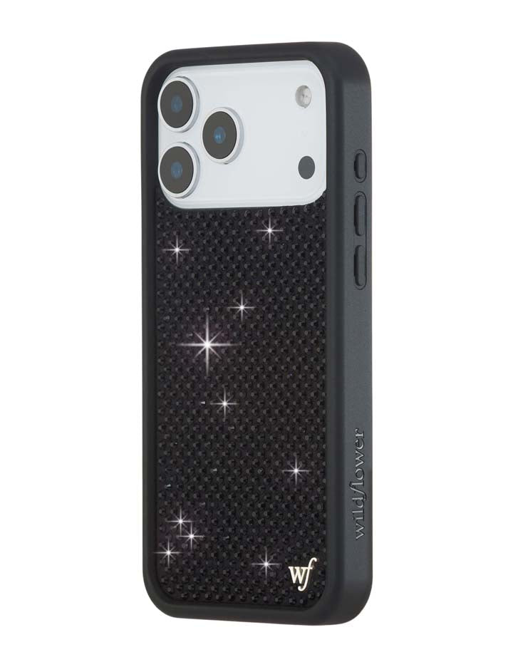 Wildflower Rhinestone iPhone Case | Black