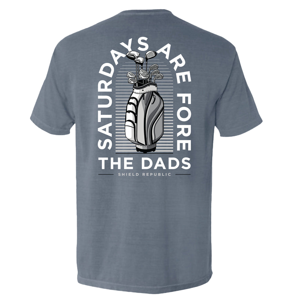 Saturdays Are For The Dads Funny Golf T-Shirt – Grey