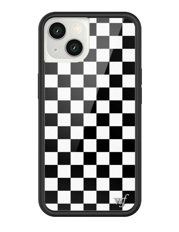 Wildflower Checkers | Black iPhone Case